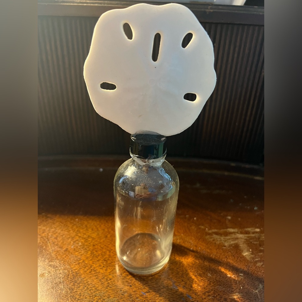 White Sand Dollar Glass Bottle